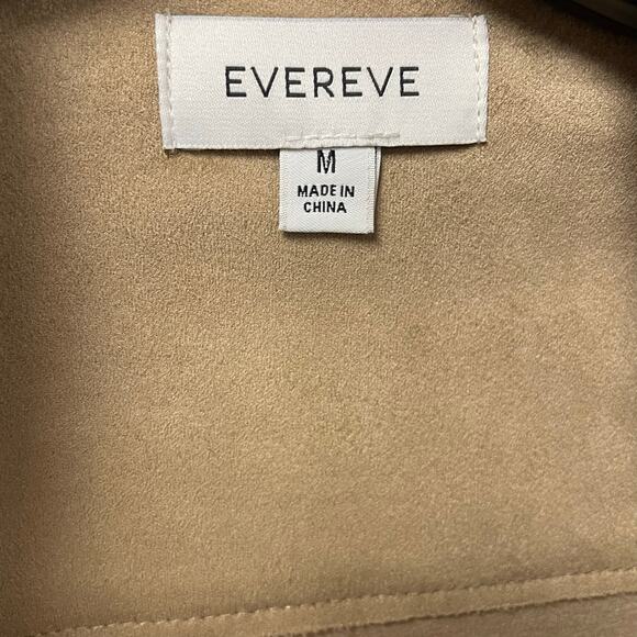 Evereve Faux Suede Tan Zip Up Moto Jacket Womens Size Medium - Picture 4 of 6